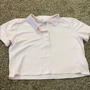 light pink cropped polo tshirt